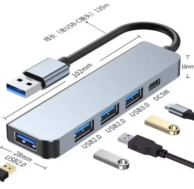 7 in 1 USB 3.0 Hub Dual Input USB Type C Splitter Multi Port USB Adapter With PD Charging for Laptop PC Phone