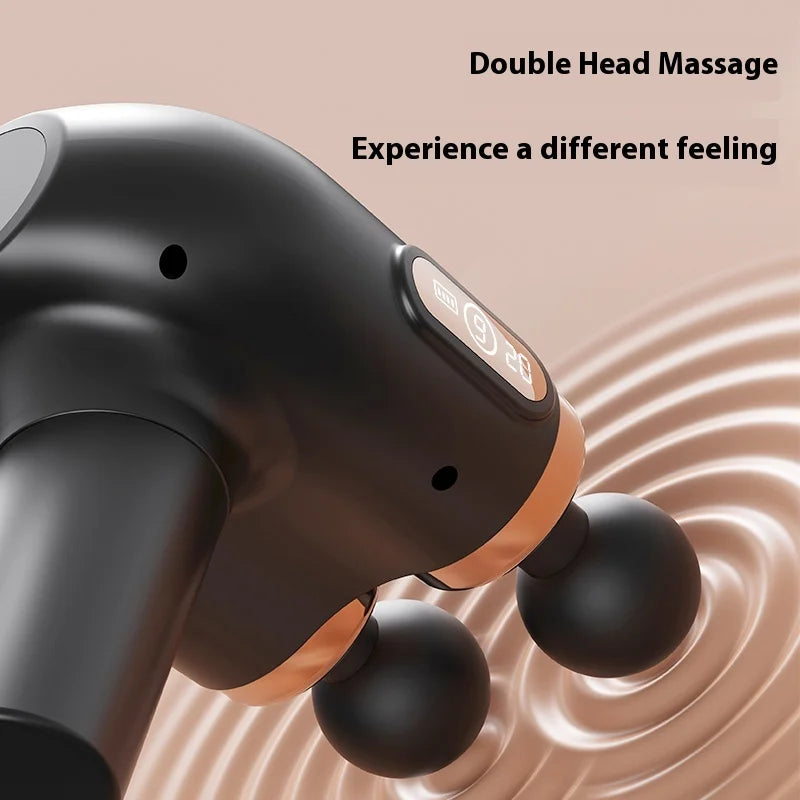 Hot Selling Professional 2-Head Deep Tissue Fascia Massage Gun for Neck/Shoulders/Waist/Legs Pain Relief Massage Gun