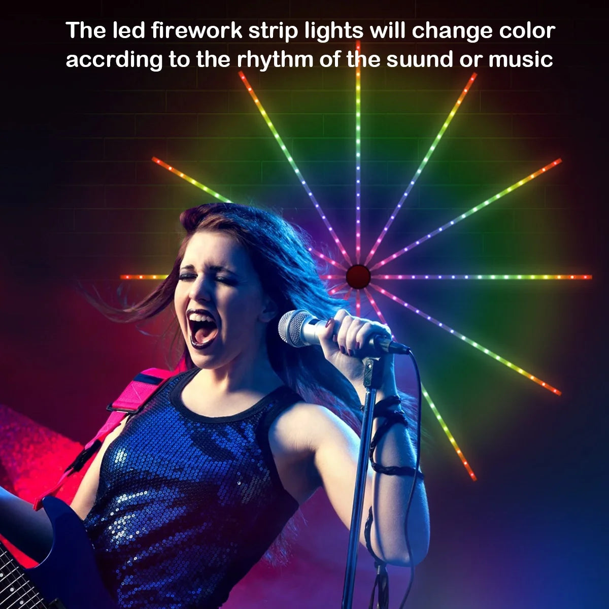 USB Powered Dream Color RGB RGBIC Smart App Remote Control Electronic String Wall Stripes Changing LED Firework Lights