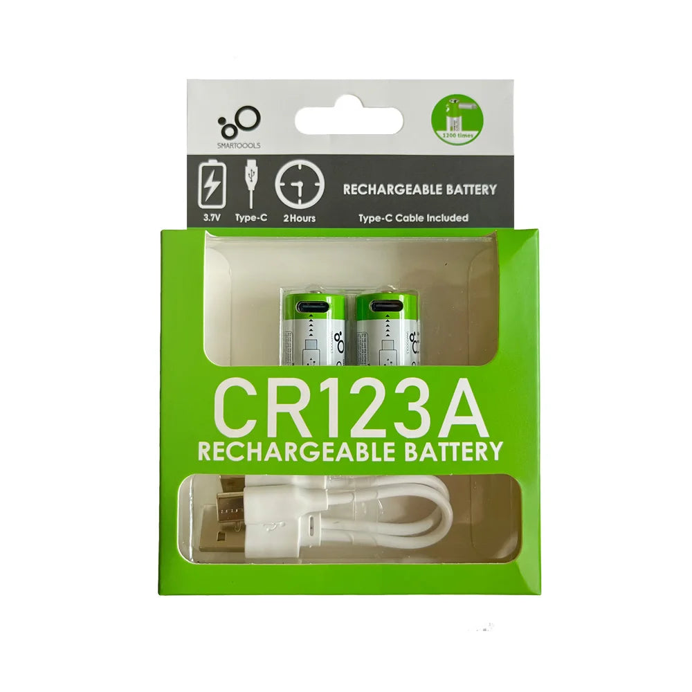 Original USB Smartoools Lithium Ion 3.7V 700mAh Cylindrical LiCoO2 Cathode Battery Pack CR123A 1200 Cycles for Electric Vehicles