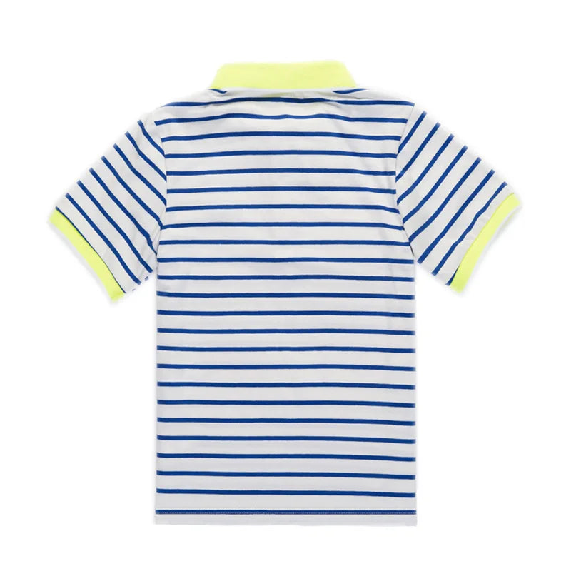 Summer Fashion 110-165 cm 4 6 8 10 12 14 Years Teenager Child 100% Pure Cotton Short Sleeve Stripe T-Shirt For Kids Baby Boy
