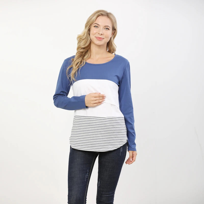 Pregnancy Maternity Clothes Autumn Long Sleeve Breastfeeding Tops For Pregnant Women Nursing Top Maternity T-shirt Freeshipping