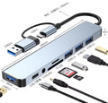 7 in 1 USB 3.0 Hub Dual Input USB Type C Splitter Multi Port USB Adapter With PD Charging for Laptop PC Phone