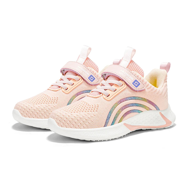 Spring Autumn Kids Shoes Baby Girls Children's Casual Sneakers Breathable Soft Anti-Slip Walking Running Sports Shoes Size 26-38