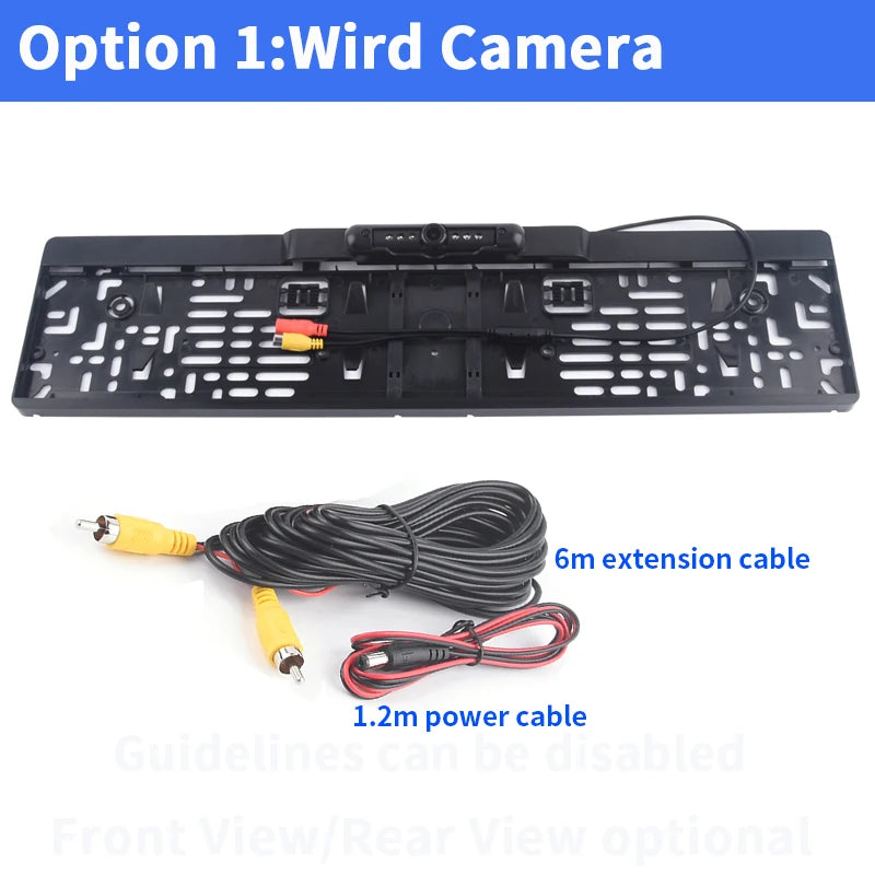 New Arrival!Dynamic Trajectory European License Plate Frame Rear View Camera System With Night Vision LED Lights