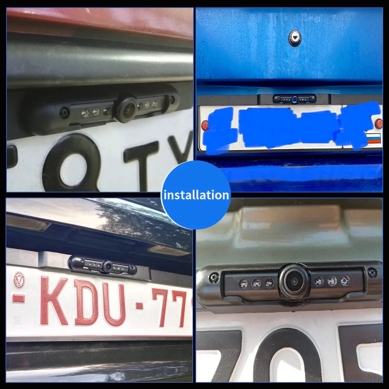 New Arrival!Dynamic Trajectory European License Plate Frame Rear View Camera System With Night Vision LED Lights