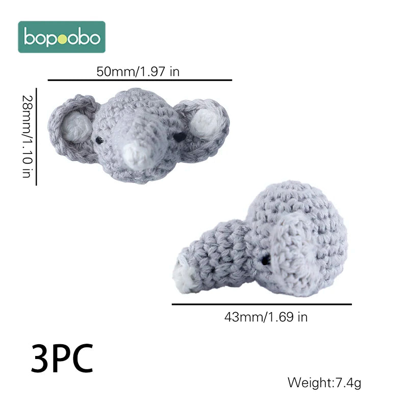 Bopoobo 1/5pc Wooden Crochet Beads Panda Chewable Beads DIY Wooden Teething Knitting Beads Jewelry Crib Sensory Toy Baby Teether