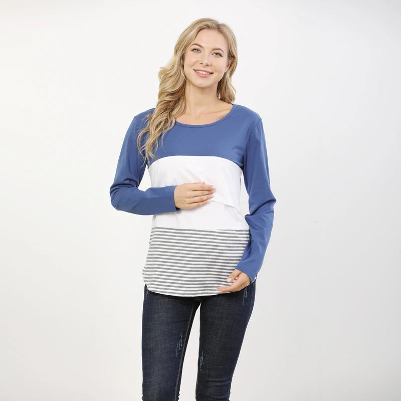 Pregnancy Maternity Clothes Autumn Long Sleeve Breastfeeding Tops For Pregnant Women Nursing Top Maternity T-shirt Freeshipping