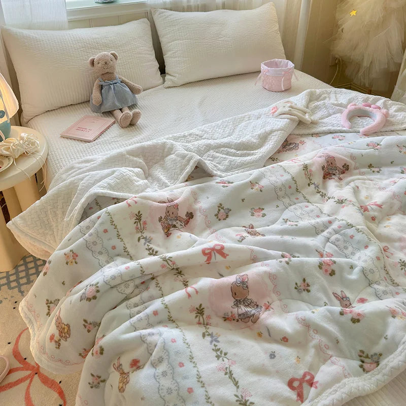High Gram Weight Modern Lamb Fleece Printed Anti-Pilling Antistatic Eco-Friendly Hypoallergenic 100% Polyester Knitted Throws