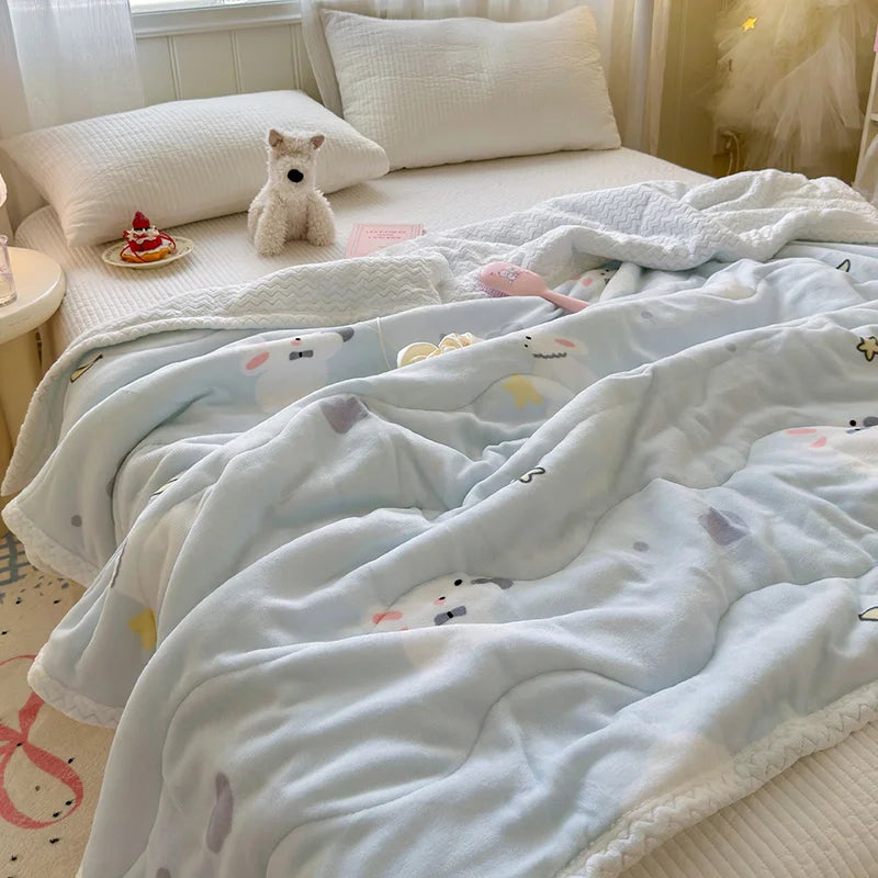 High Gram Weight Modern Lamb Fleece Printed Anti-Pilling Antistatic Eco-Friendly Hypoallergenic 100% Polyester Knitted Throws