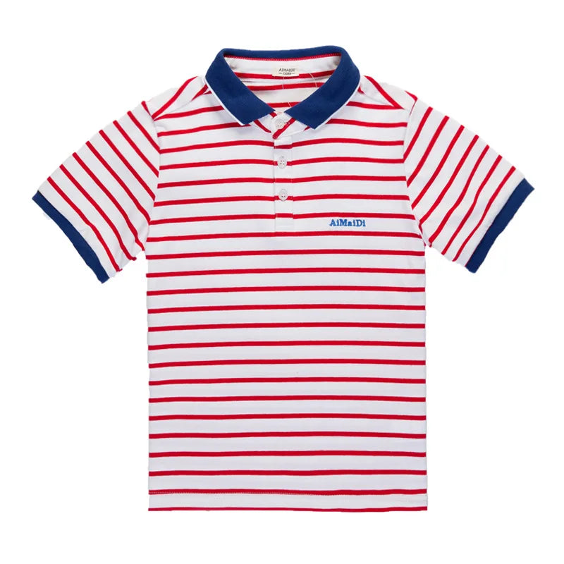Summer Fashion 110-165 cm 4 6 8 10 12 14 Years Teenager Child 100% Pure Cotton Short Sleeve Stripe T-Shirt For Kids Baby Boy