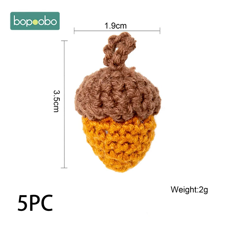 Bopoobo 1/5pc Wooden Crochet Beads Panda Chewable Beads DIY Wooden Teething Knitting Beads Jewelry Crib Sensory Toy Baby Teether