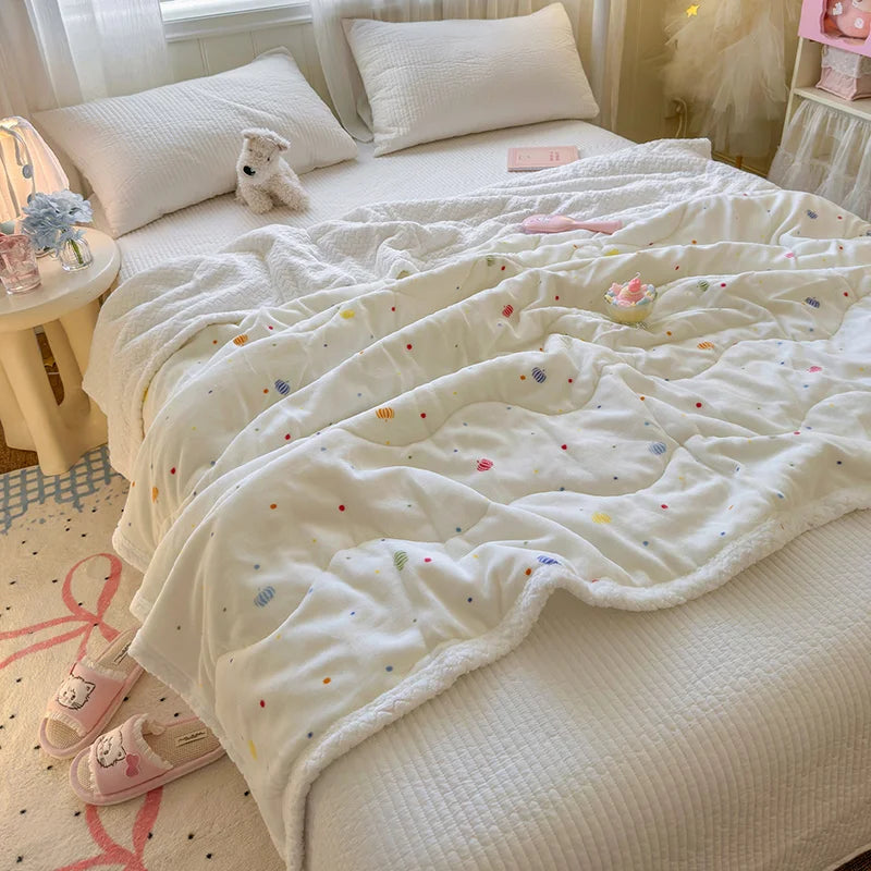 High Gram Weight Modern Lamb Fleece Printed Anti-Pilling Antistatic Eco-Friendly Hypoallergenic 100% Polyester Knitted Throws