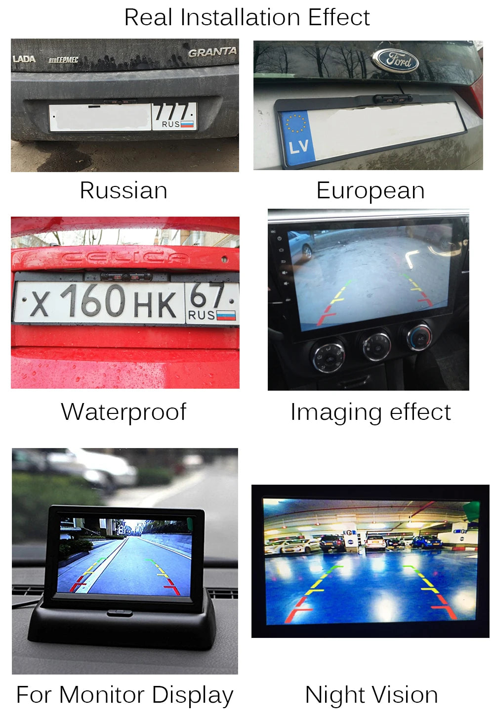 License Plate Car Rear View Camera for European Cars