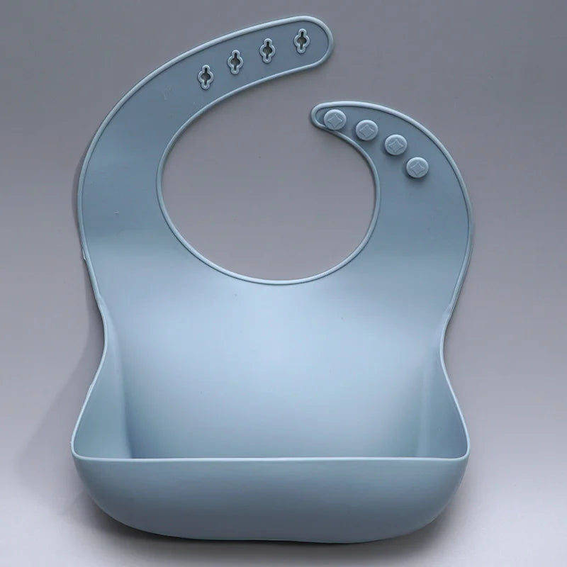 Fashionable Silicon Breastplate Baby Bib Waterproof Solid Infant Bandana Bibs Newborn Feeding Burp Cloth Drooling Scarf Dropship