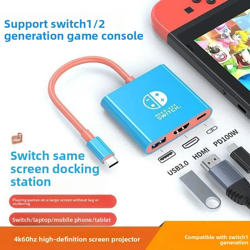 For for 2 Docking Station Game Live Converter Portable Screen 4K 60Hz