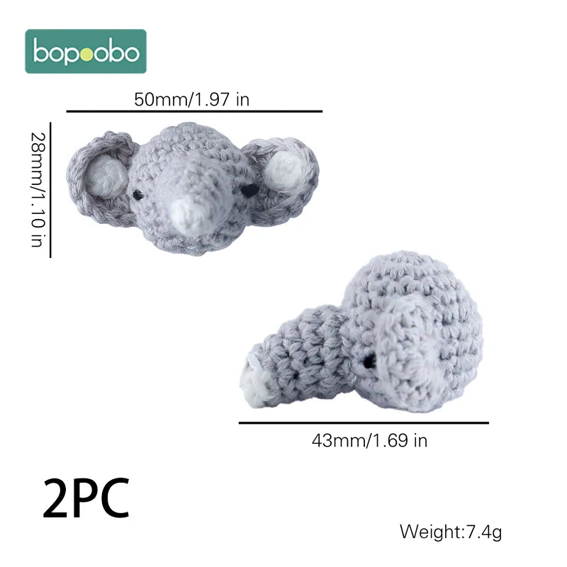 Bopoobo 1/5pc Wooden Crochet Beads Panda Chewable Beads DIY Wooden Teething Knitting Beads Jewelry Crib Sensory Toy Baby Teether