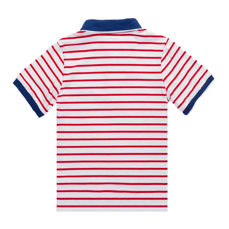 Summer Fashion 110-165 cm 4 6 8 10 12 14 Years Teenager Child 100% Pure Cotton Short Sleeve Stripe T-Shirt For Kids Baby Boy