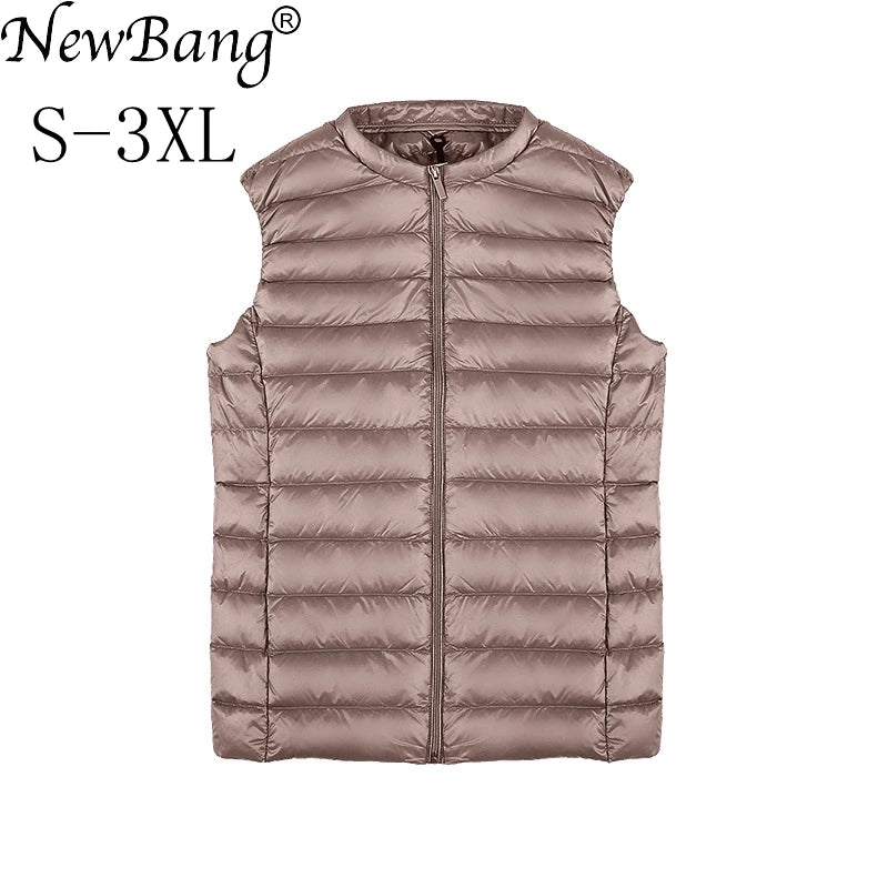 NewBang Vest Of Women Ultra Light Down Vests Portable Sleeveless Female Windbreaker Warm Waistcoat O-Neck Collar Winter Liner