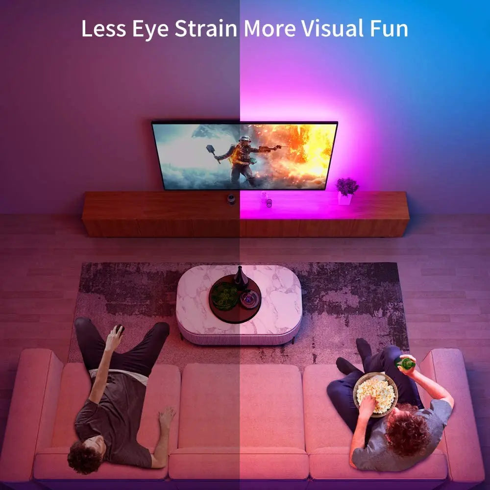 TV Backlight Music Sync USB Powered RGB LED Strip Light for 15 - 80 Inch TV, Mirror, PC