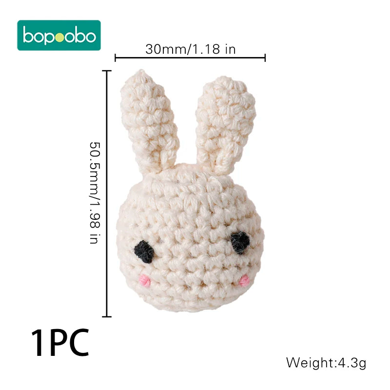 Bopoobo 1/5pc Wooden Crochet Beads Panda Chewable Beads DIY Wooden Teething Knitting Beads Jewelry Crib Sensory Toy Baby Teether