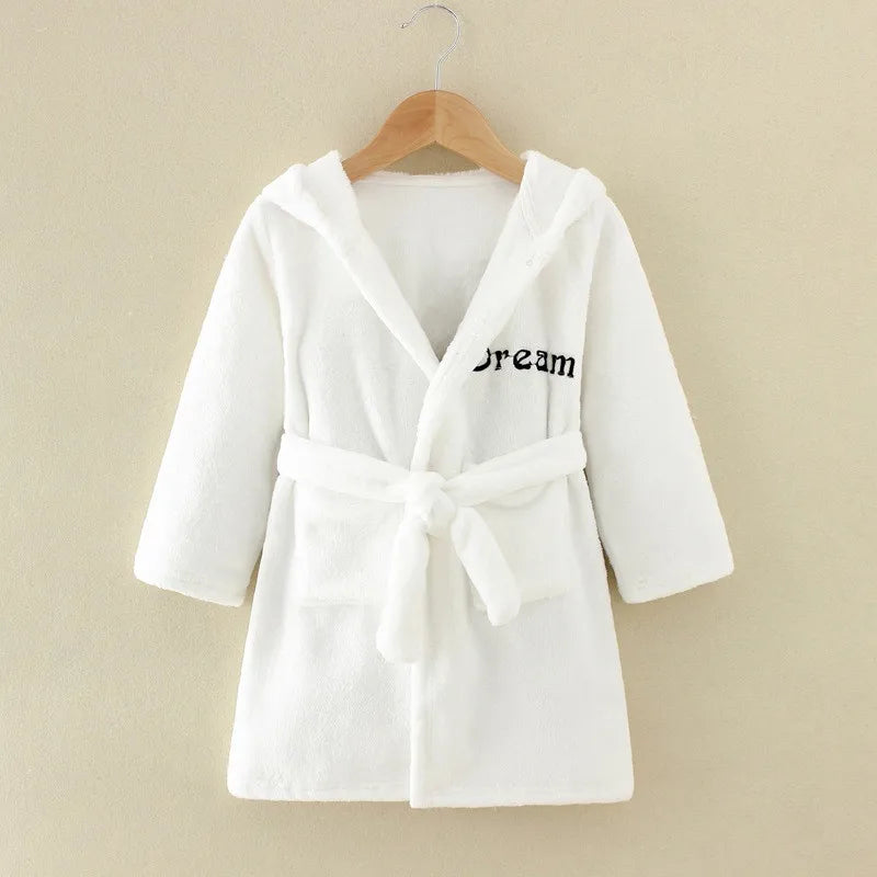 Soft Girl Sleepwear Robe Autumn Winter Children Flannel Bathrobe for girls Boys Pajamas Comfort Kids Cartoon Homewear 2-8 Year