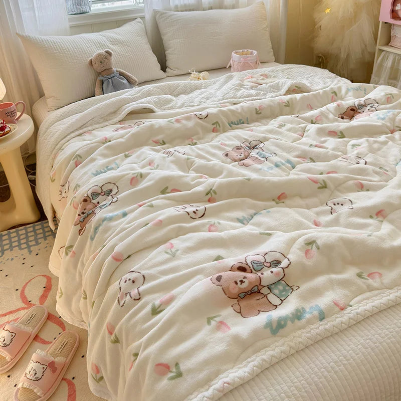 High Gram Weight Modern Lamb Fleece Printed Anti-Pilling Antistatic Eco-Friendly Hypoallergenic 100% Polyester Knitted Throws