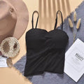 Women Tanks Crop Top Sexy Female Crop Top Comfort Underwear Adjust Shoulder Strap Tops Camisoles Removable Pads Vest