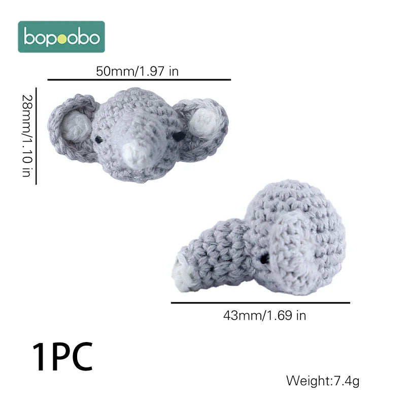 Bopoobo 1/5pc Wooden Crochet Beads Panda Chewable Beads DIY Wooden Teething Knitting Beads Jewelry Crib Sensory Toy Baby Teether