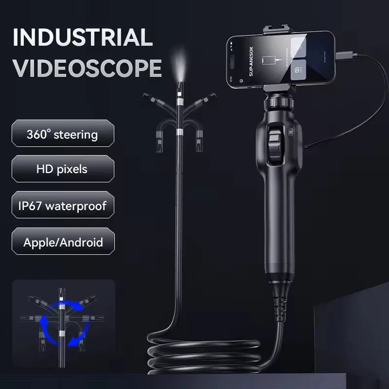Industrial Videoscope with 360° Rotation 2MP HD 4.3 - Inch IPS Screen IP67 Waterproof Two Way Rotation Steering Wheel Control