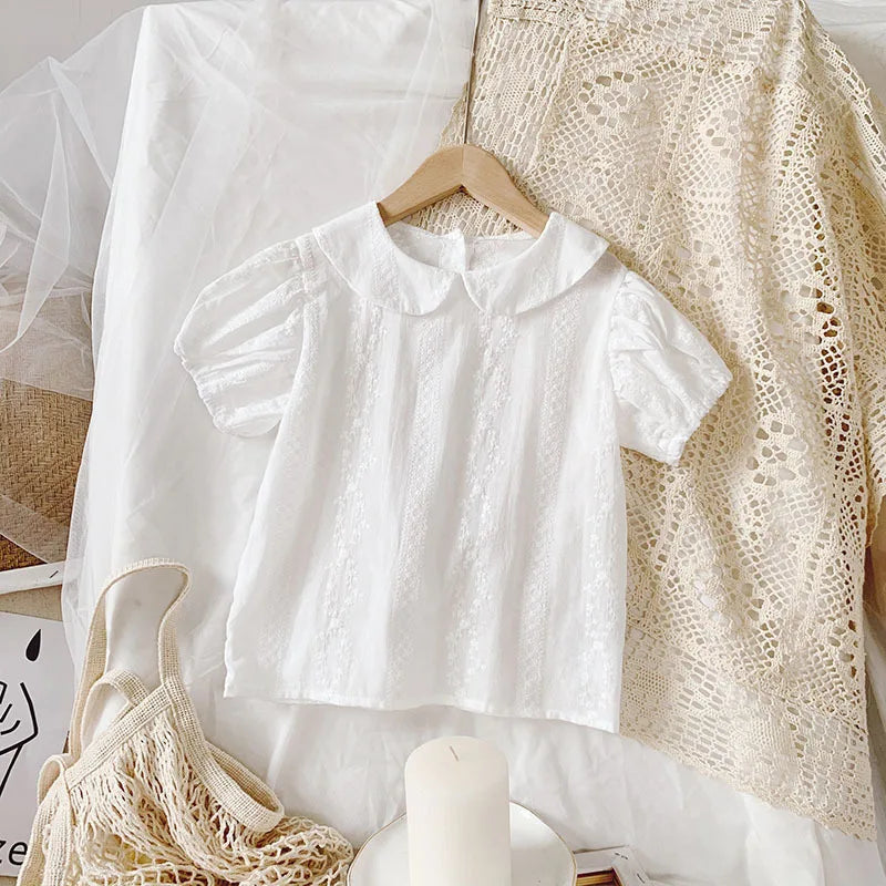 2026 Girl Cute Summer Blouse Kids Children Short Sleeve Shirt