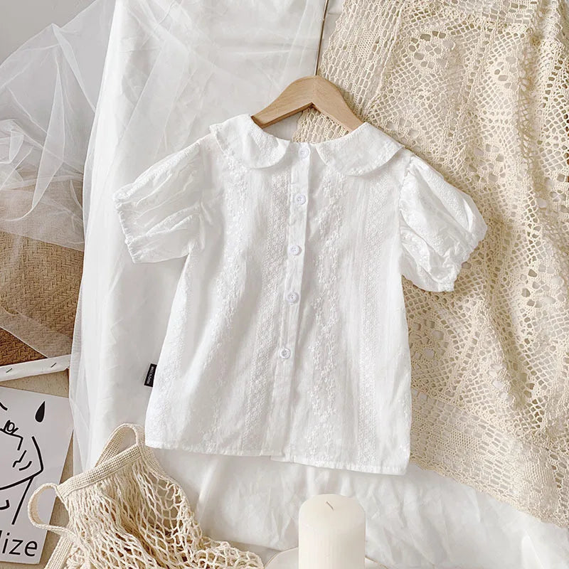 2026 Girl Cute Summer Blouse Kids Children Short Sleeve Shirt