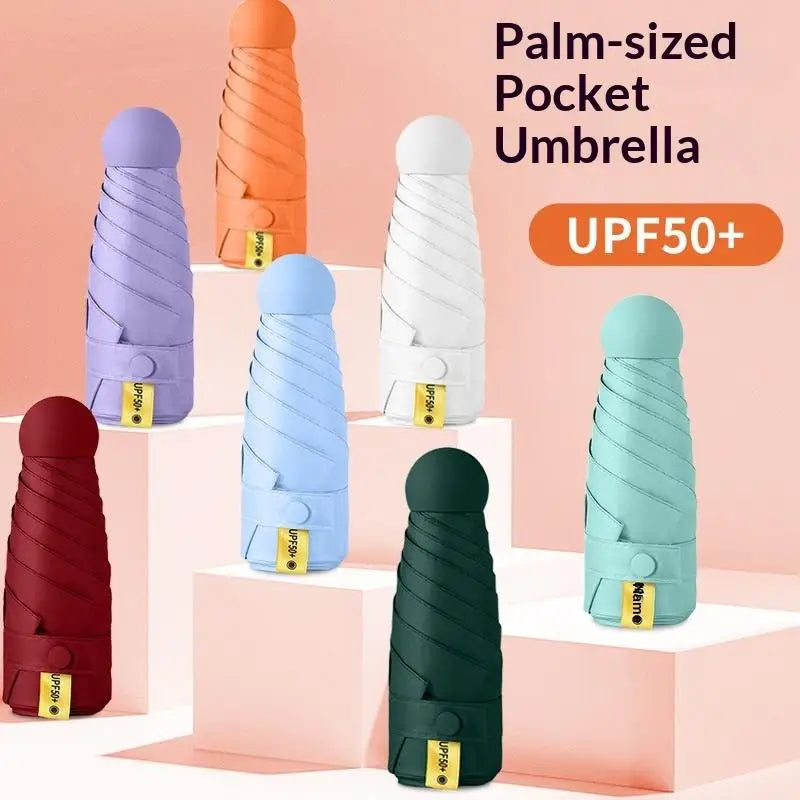 Compact Travel Mini Umbrella Uv Protection Umbrella 5 Fold Ultra Lightweight Sunshade Umbrellas Protable Manual