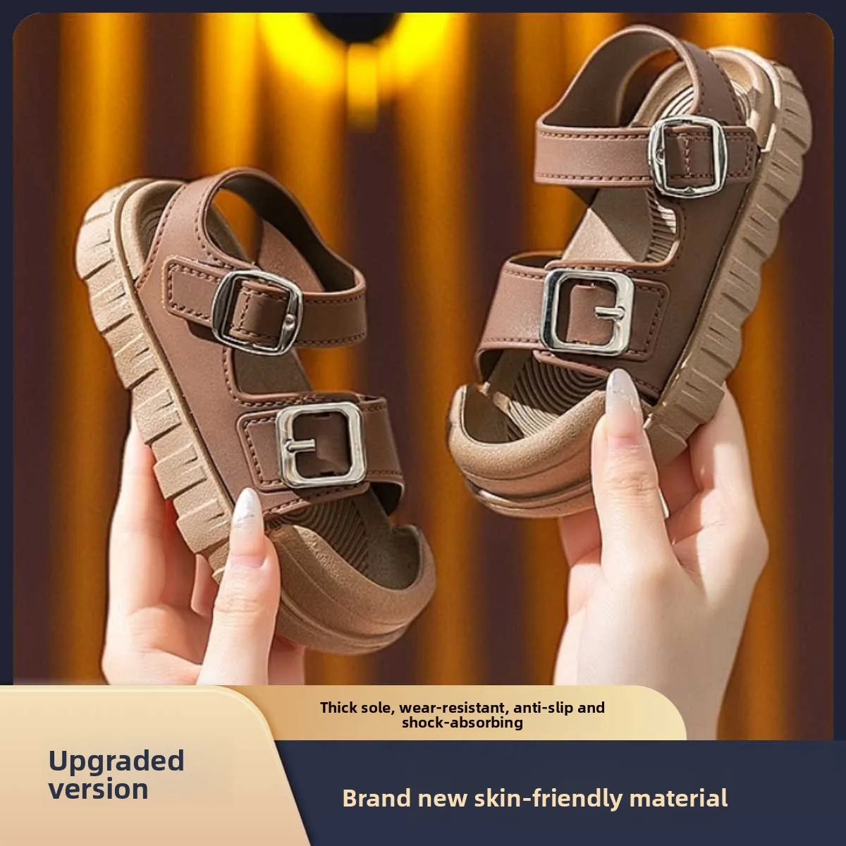 Fashion Solid Korean Kid Sandals Summer New Versatile Anti Slip Soft Bottom Girl Boy Beach Sandal Kindergarten Anti Kick Sandals
