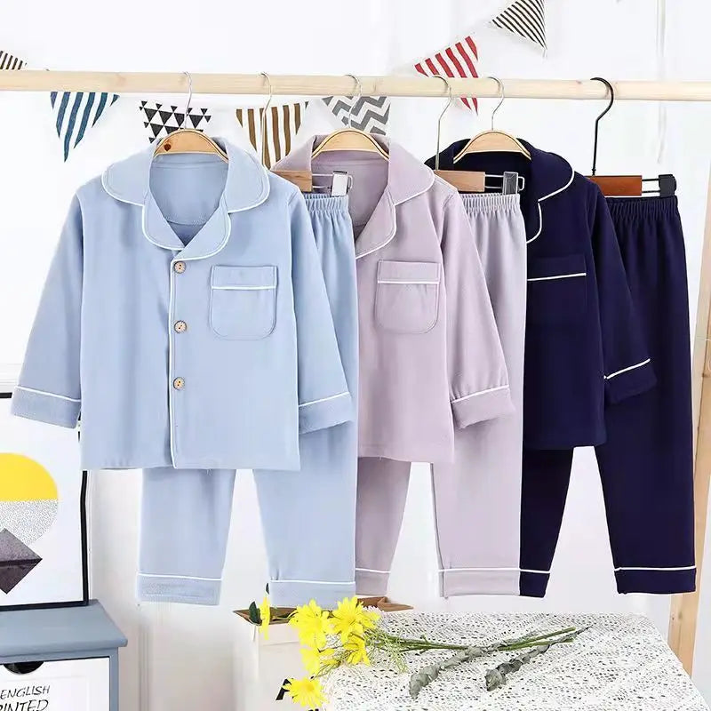 Teenager Boy Girl Pajamas Set Kids Spring Autumn Cute Baby Sleepwear Long Sleeve Birthday Gift School Loungewear 1-16Y Pijamas