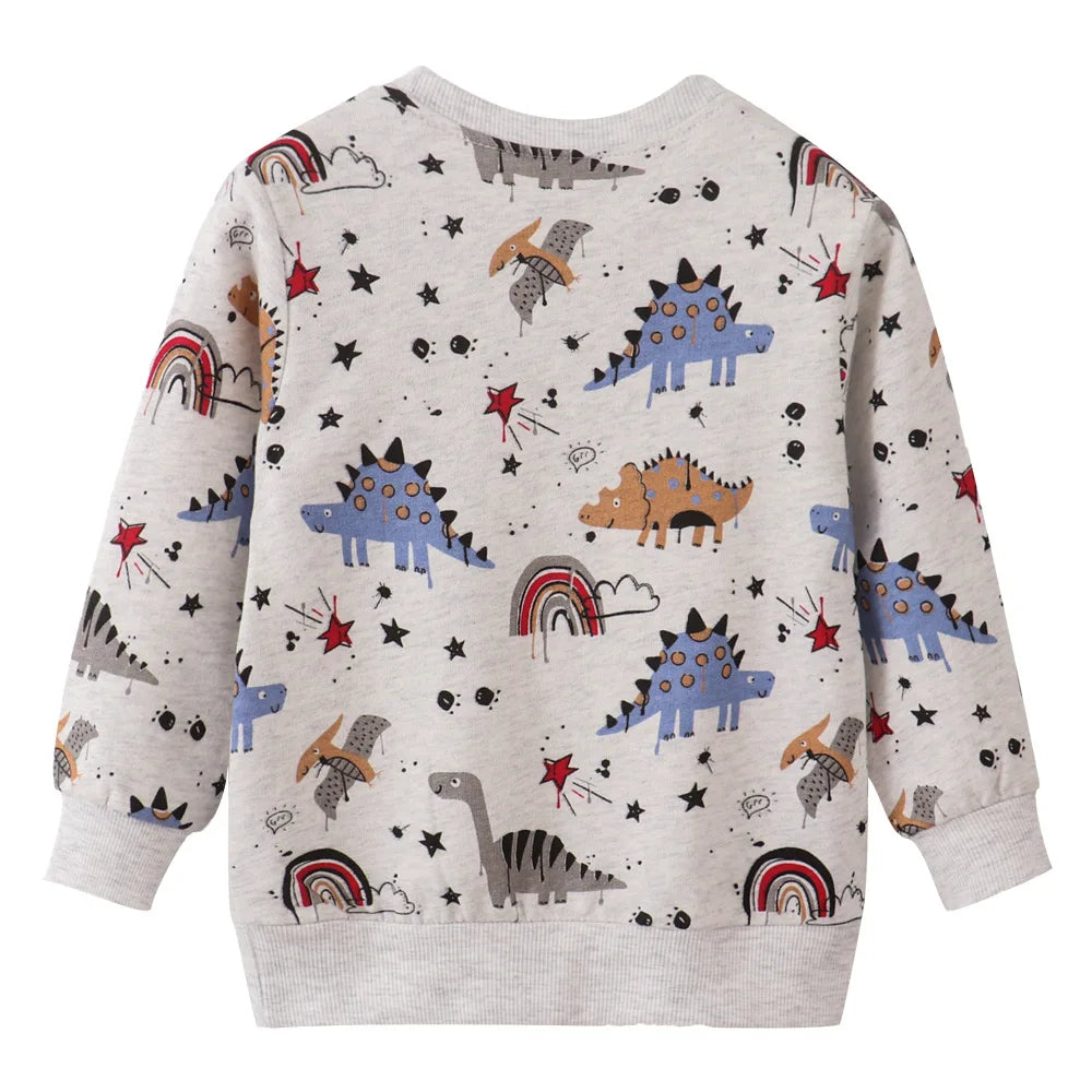 Autumn Boys Sweatshirt Kids Fashion Cartoon Round Neck Top Infant Casual T-shirt 2-7T Spring Europe and America Girls Clothes
