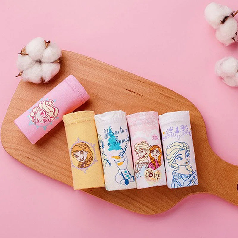 5 Pieces/Set Princess Cartoon Kids Panties For Girls Queen Elsa Patterns Girls Briefs Pure Cotton Children Underwear Soft Panty