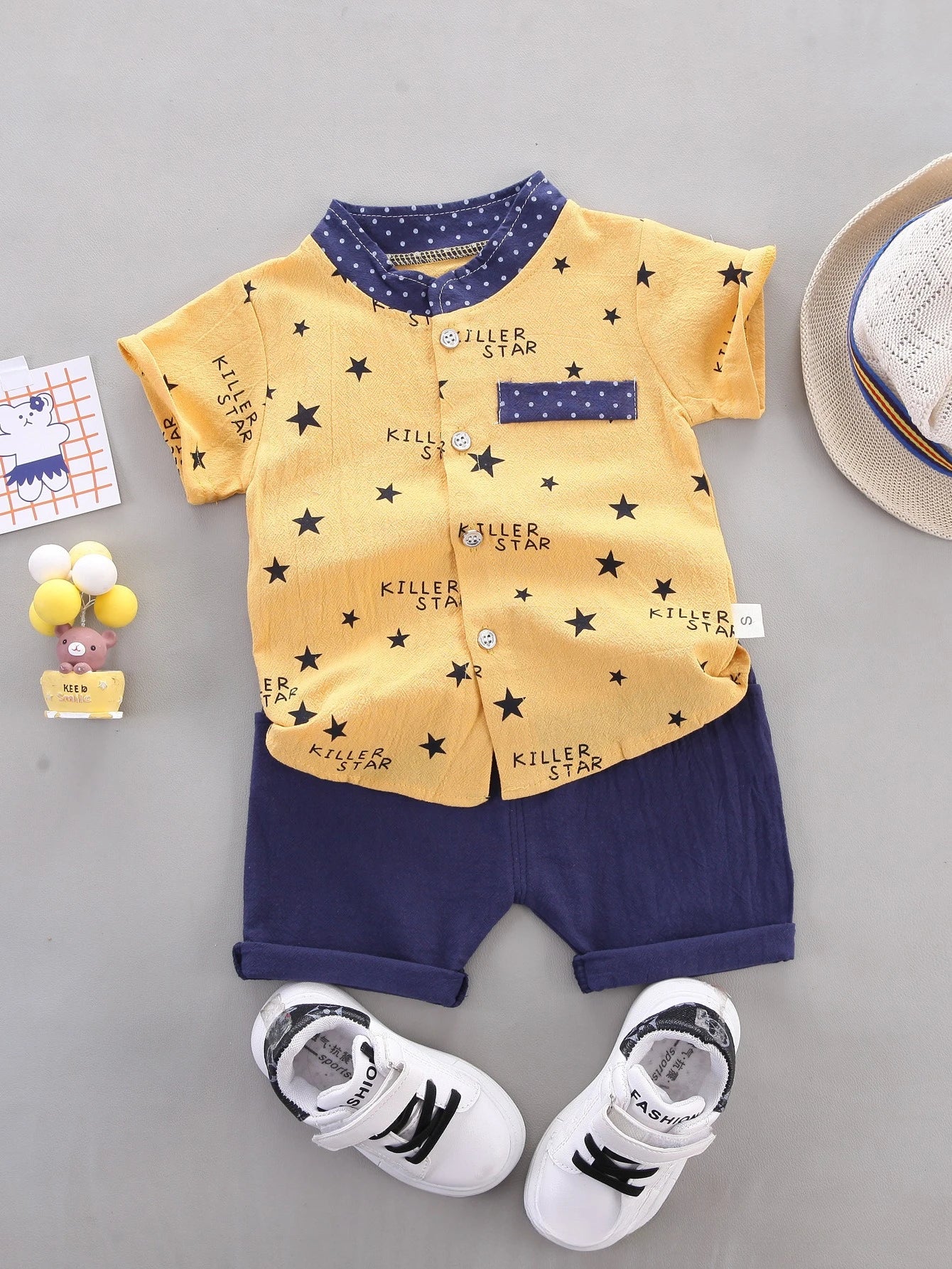 Children's clothing summer Korean version thin baby suit cartoon trendy casual two-piece set