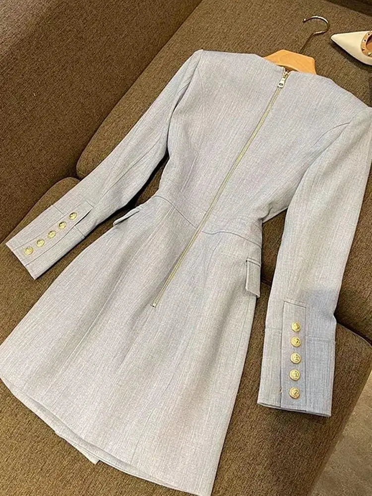 2025 Autumn Professional Dress Small Fragrant Elegant Blazer Design High-end Feel Slimming Waist Cinching Suit Skirt for Women
