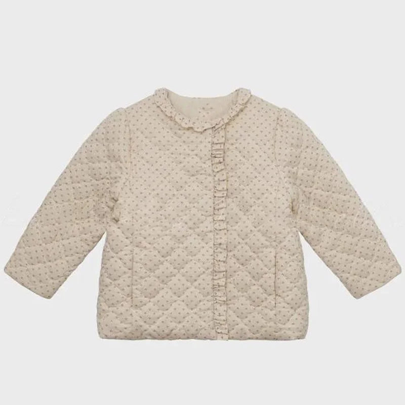 Lou 2025 Autumn Kids Blouse Top Warm Knit Sweaters Cardigan Winter Down Coat Outwear Floral Girl Casual Pant Clothing