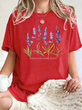 Beautiful Of Lavender Design Women T-Shirt Casual Breathable Short Sleeve Cotton Oversized Tops Summer O-Neck Woman T Shirts