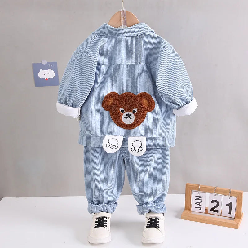 Children's Set 2025 New Spring and Autumn Boys' Korean Edition Denim Set Coat+T-shirt+Jeans Infant Fashion Three Piece Set 0-6Y