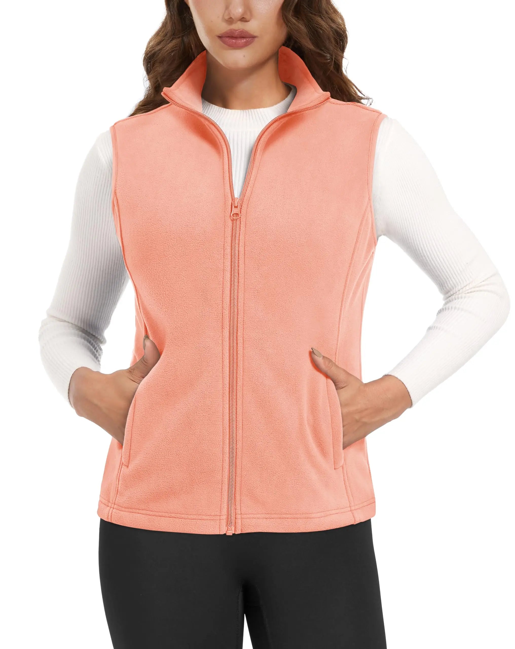 TACVASEN Autumn Winter Soft Warm Vest Womens Fashion Fleece Sleeveless Jacket Lightweight Outdoor Casual Zipper Front Waistcoat