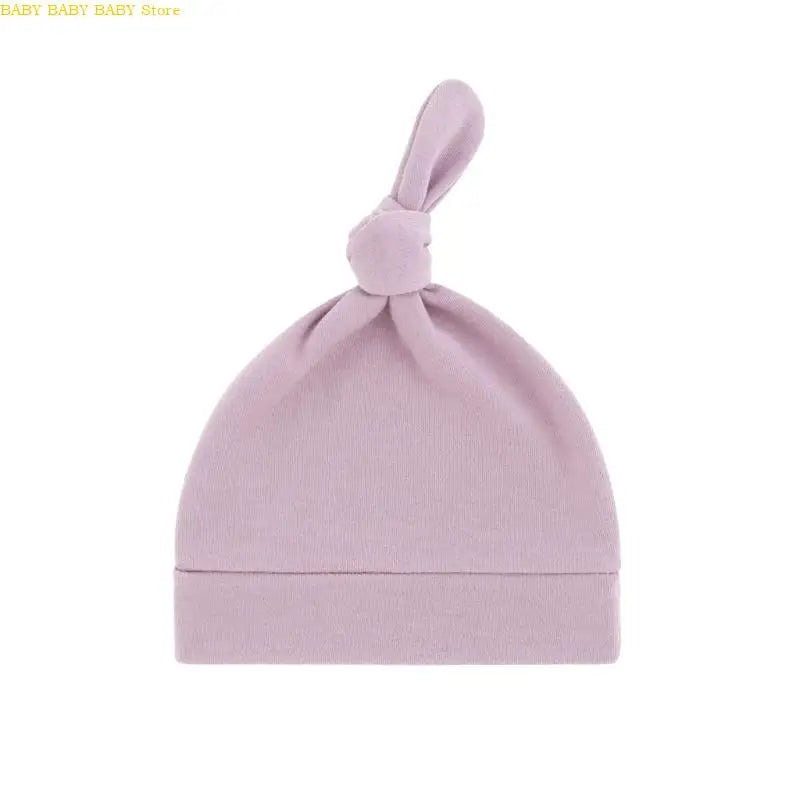 Q81A Elastic Baby Knotted Hat Comfortable Stretchy Newborns Fetal Caps Breathable Brimless Design for Kids 0 to 24 Month