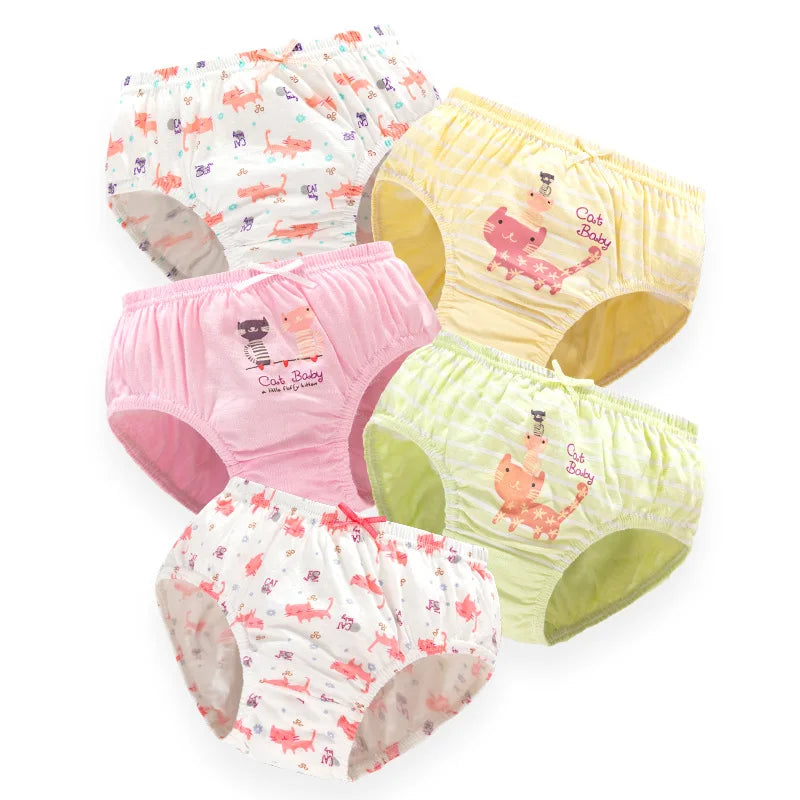 5 Pieces/Set Princess Cartoon Kids Panties For Girls Queen Elsa Patterns Girls Briefs Pure Cotton Children Underwear Soft Panty