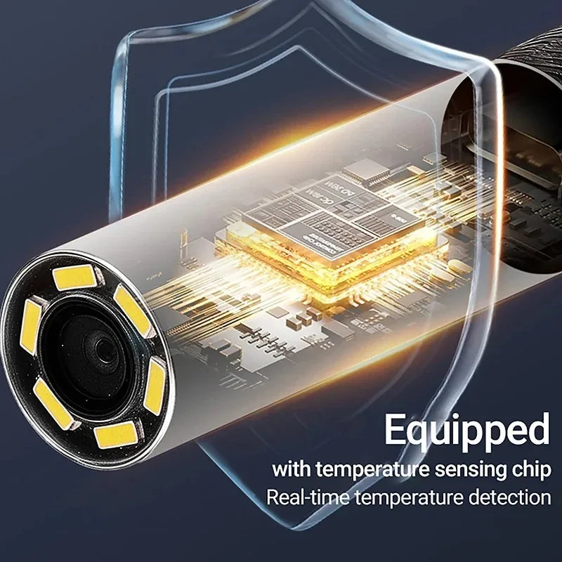 360 Degree Rotation Endoscope Inspection Camera 6.0mm Lens HD Articulated Borescope Camera for Automotive Car IOS Android 1080P