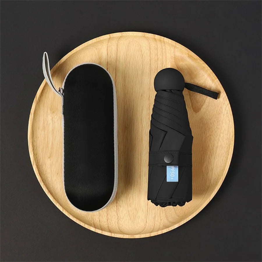 1pc Fashion Women Mini Folding Sun Umbrella UV Protection Portable Pocket Capsule Umbrellas with Box