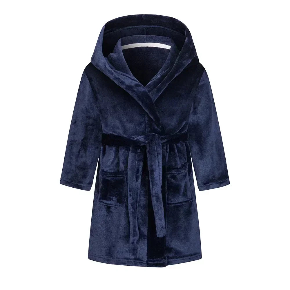 Kids Bathrobe for Girl Children Clothing Girl Flannel Bath Robe Clothes Boy Cartoon Night Robe Kids Pajamas For Girl 2-12 years