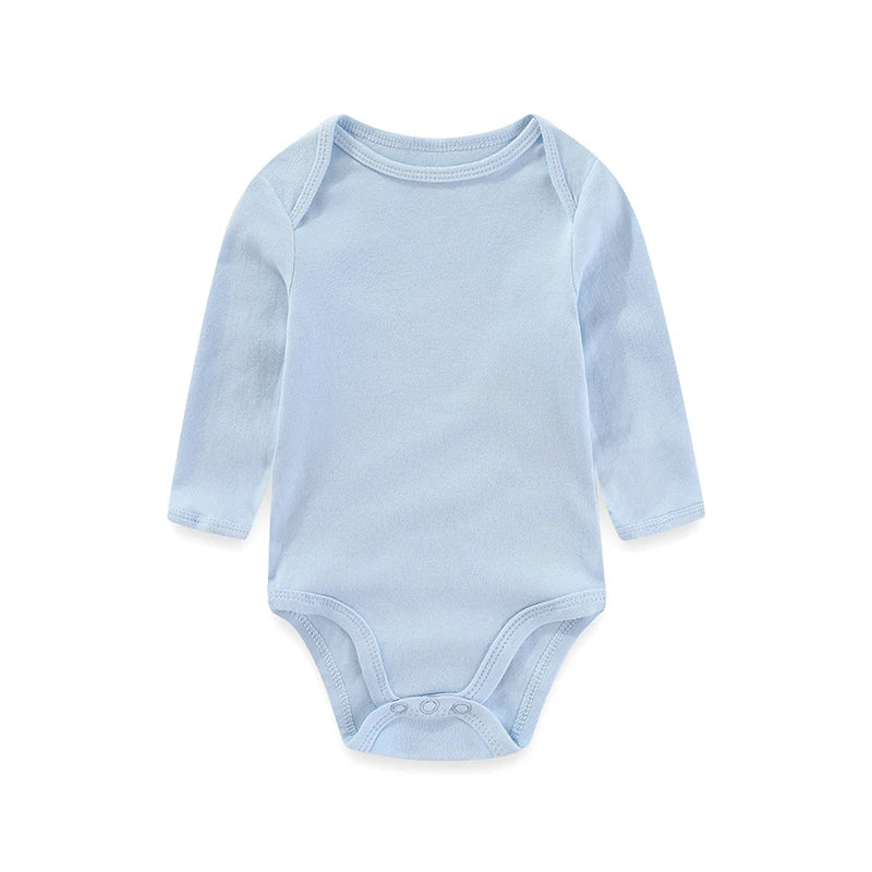 Kiddiezoom Spring Autum1 PCS Solid Unisex Long Sleeve Baby Boy Girl Bodysuits Soft 100%cotton Newborn Onesies Infant clothes