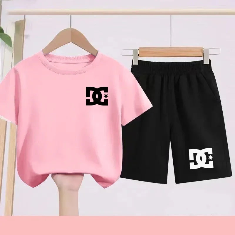 Ensembles d'été Enfants 3-13 Ans Imprimé Mignon T-shirt Sport Manches Courtes + Shorts Décontractés Garçons Filles Tenues Cadeau